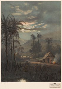 Landscape by Moonlight near Sumedang by Johan Conrad Greive