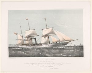 Screw Steamer Mariout and Hedjaz Sailing at Sea