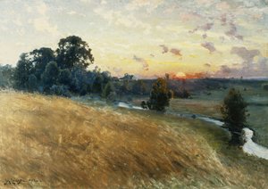 An Extensive Landscape at Sunset