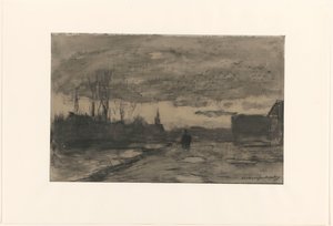 View of a Quay by Johan Hendrik Weissenbruch (signed by artist)
