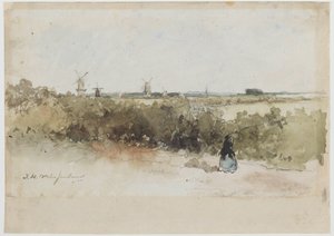 Landscape with Windmills by Johan Hendrik Weissenbruch