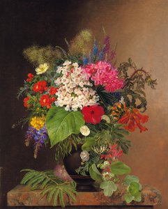 Convulvulus, Lupins, Speedwell and Fuschia in a Vase, 1833 by Johan Laurents Jensen