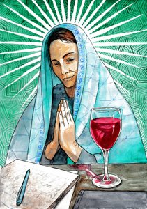 Spiritual Woman Contemplating