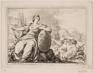 Vignette for P. H. Mallet: History of Denmark I, 1758 by Johan Martin Preisler