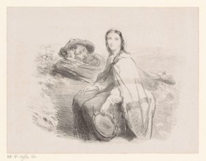 Reclining Man and Woman with Tambourine by Johan Michaël Schmidt Crans (attributed to)