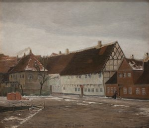 Winter Evening in Ribe, Jutland by Johan Rohde