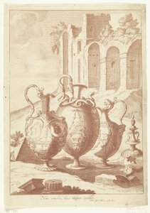 Four Vases, the Fourth Broken by Johan Teyler (attributed to)