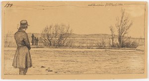 A Man Watching a Woman and Two Children at Arresøen by Johan Thomas Lundbye