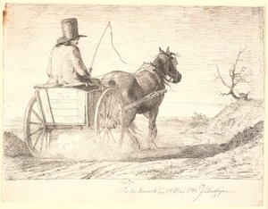 Farmer Driving a Cart by Johan Thomas Lundbye