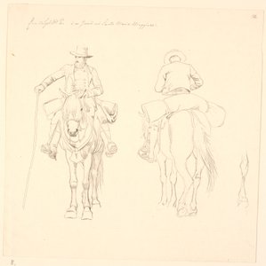 Campagnol on Horseback, Seen from Front and Back, and Study of a Horse
