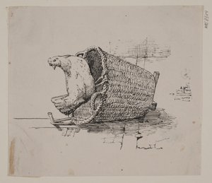 A Hen on a Basket by Johan Thomas Lundbye