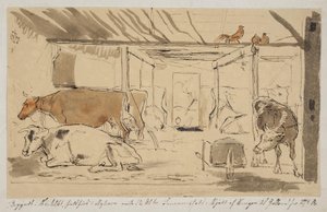 A Cowshed in a Farmhouse, Glued on Page 19 Below
