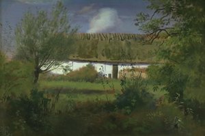 Farm Building in the Sun by Johan Thomas Lundbye
