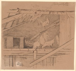 Hens in an Attic by Johan Thomas Lundbye