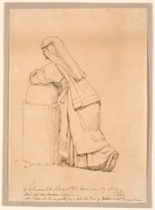Italian Woman Leaning on a Low Pillar