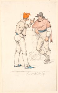 Italian Commoner in Conversation with a Peasant by Johan Thomas Lundbye