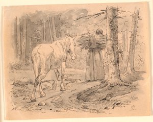 The Woman and the Horse. Illustration for Kaalund