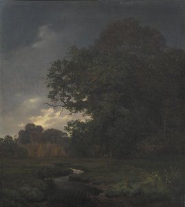 Landscape in Cloudy Weather, Late Afternoon by Johan Thomas Lundbye