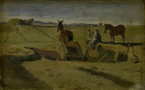 Mergling of Vallekilde Parsonage Field, with Hankehøj in the Background by Johan Thomas Lundbye