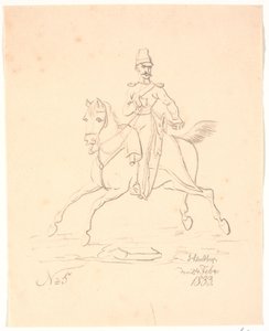 Soldier on Horseback, Facing Left by Johan Thomas Lundbye