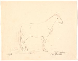 Standing Horse in Profile Right by Johan Thomas Lundbye