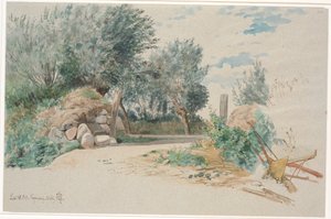 Stone Fence with an Open Gate by Johan Thomas Lundbye