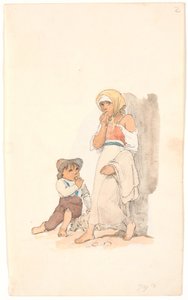 Beggar Children Gnawing on Bread by Johan Thomas Lundbye