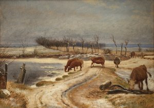 Watering the Cattle on a Winter