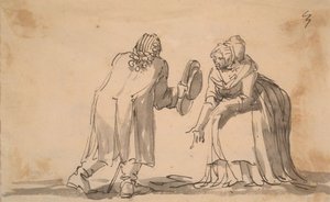 A Greeting, a Caricature by Johan Tobias Sergel