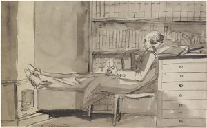 Abildgaard Warming His Feet by a Stove by Johan Tobias Sergel