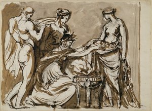 Flower Offering, Sketch for Relief in Terracotta