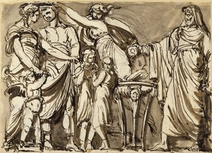 Draft for Relief with Antique Wedding Scene by Johan Tobias Sergel