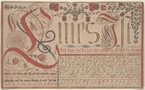 Writing Exercise Vorschrift for Esther Hadmann by Johann Adam Eyer
