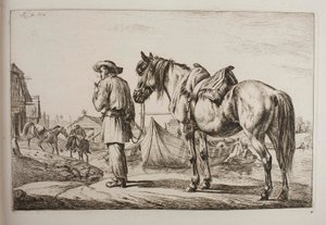 A Slovak with His Horse by a River by Johann Adam Klein