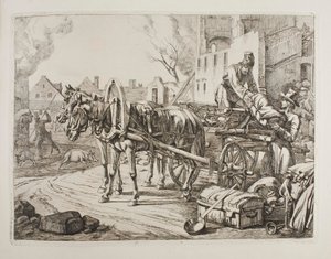 Cossacks Plundering in a Town by Johann Adam Klein