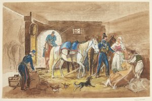 Cavalrymen in a Stable by Johann Adam Klein
