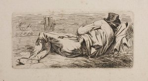 Man Sleeping on a Litter by Johann Adam Klein