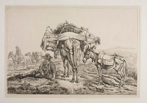 Packed Mule in the Campagna by Johann Adam Klein