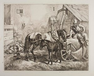 Russian Luggage Cart Outside a House