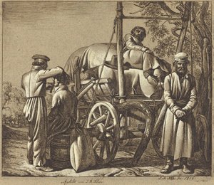 Russian Soldiers with a Barber