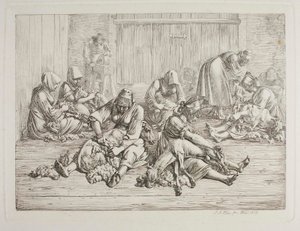 Sheep-Shearing by Johann Adam Klein
