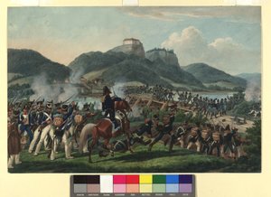 Crossing of the Austrian troops under Baron Hiller near Hollenburg on the Drava on 19 September 1813 by Johann Adam Klein