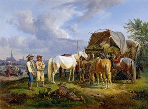 Hungarian Teamsters by Johann Adam Klein