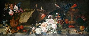 Still Life with Flowers and Fruit, c.1785-87 by Johann Amandus Winck