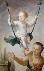 Christoph Adalbert Friedrich von Stein on a Swing by Johann Andreas Herrlein