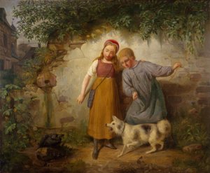 Two Children with a Spitz