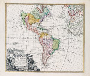 Map of the Americas by Johann Baptista Homann