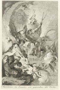 The Christ Child as Salvator Mundi with Various Saints and Pope Clement XIII by Johann Beheim