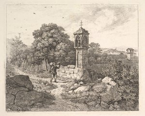 A Peasant Greeting the Statue of Mary