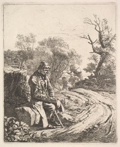 An Old Man Sitting on the Roadside, 1818